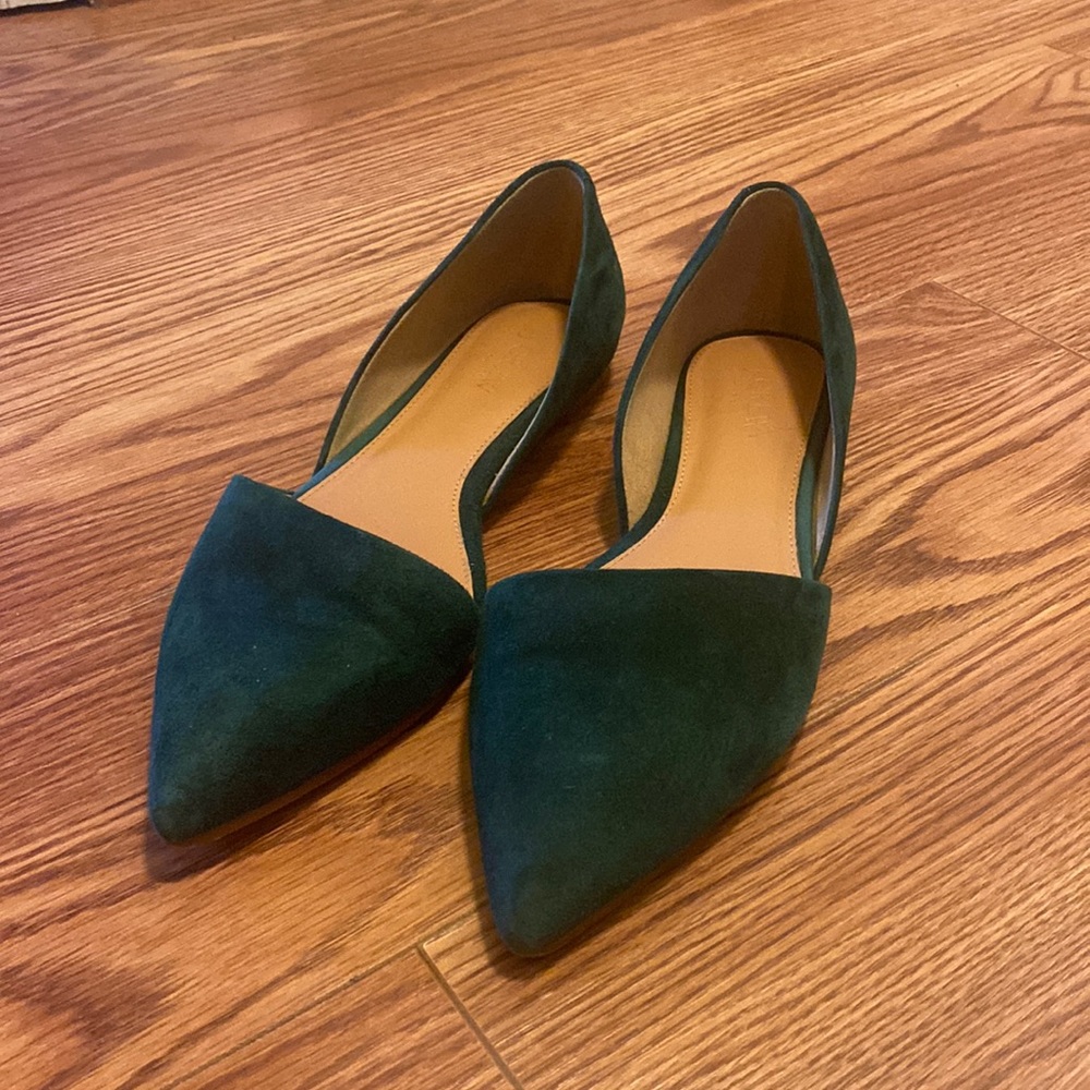 JCREW D’Orsay Emerald Green Flats- 8